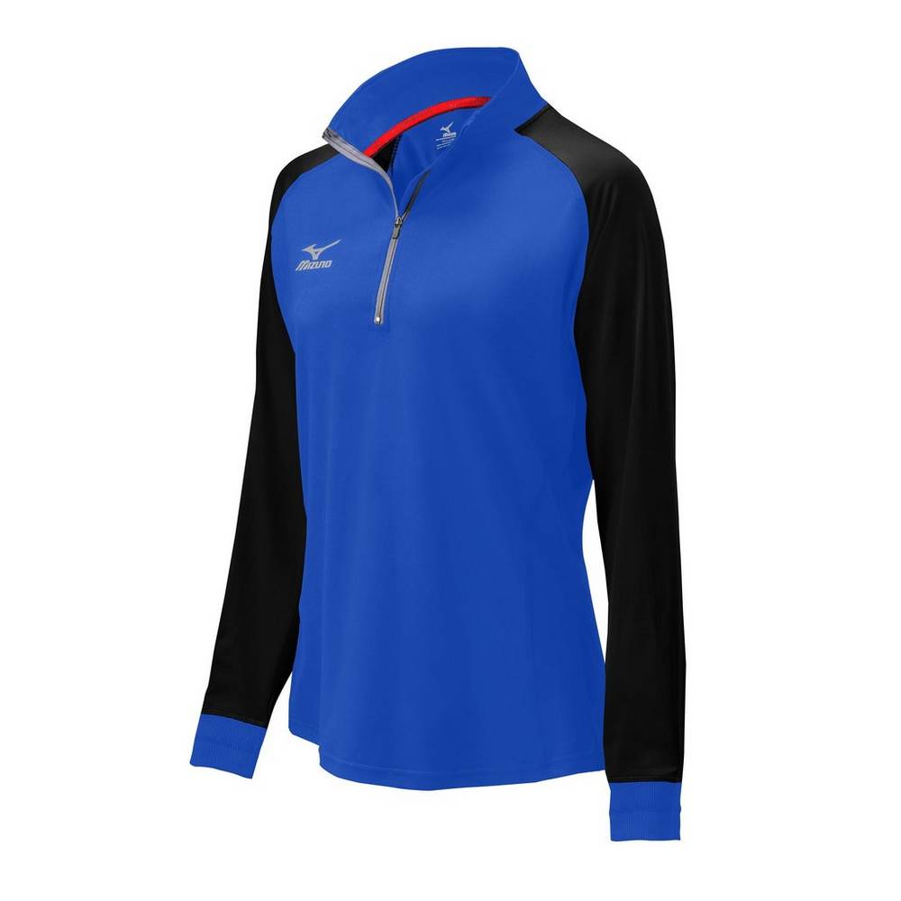 Mizuno Women's Prime 1/2 Zip Volleyball Jacket Royal/Black (440574-DSN)